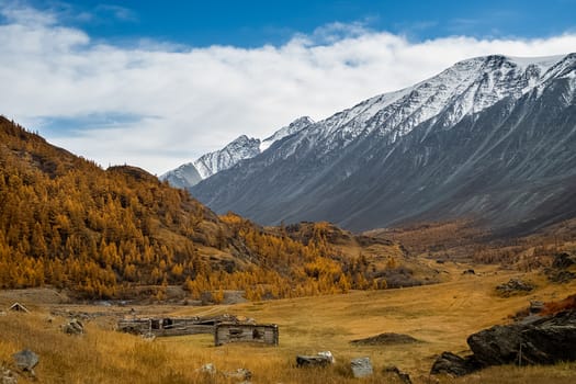 The altai mountains. The landscape of nature on the Altai mountains and in the gorges between the mountains.