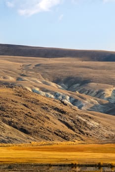 The altai mountains. The landscape of nature on the Altai mountains and in the gorges between the mountains.