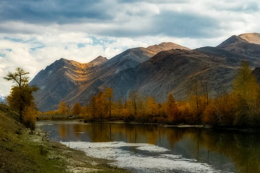 The altai mountains. The landscape of nature on the Altai mountains and in the gorges between the mountains.