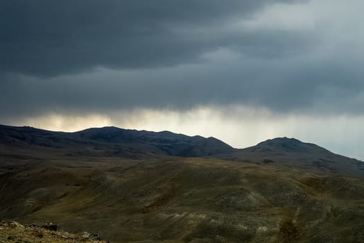 The altai mountains. The landscape of nature on the Altai mountains and in the gorges between the mountains.