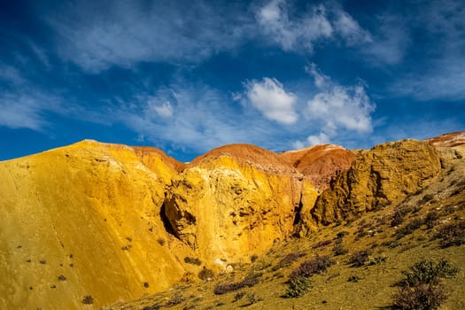 The altai mountains. The landscape of nature on the Altai mountains and in the gorges between the mountains.