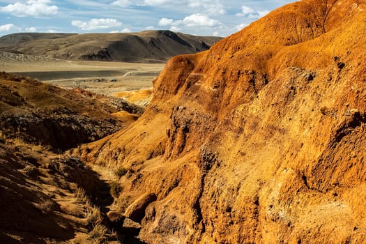 The altai mountains. The landscape of nature on the Altai mountains and in the gorges between the mountains.
