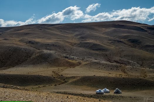 The altai mountains. The landscape of nature on the Altai mountains and in the gorges between the mountains.