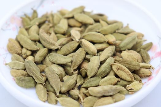 healthy and spicy Green Cardamom stock on bowl