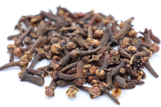 Healthy and Spicy Clove Stock on White Background