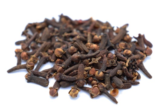 Healthy and Spicy Clove Stock on White Background