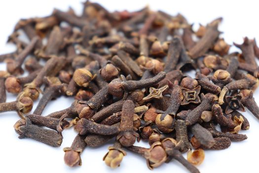 Healthy and Spicy Clove Stock on White Background