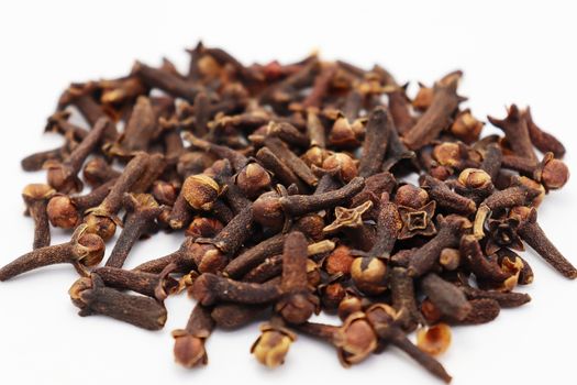 Healthy and Spicy Clove Stock on White Background