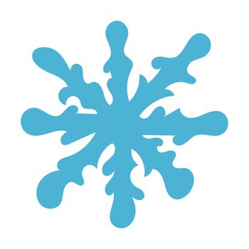 Isolated Hand drawn Blue Doodle Sketch Snowflake. Illustration of Snow for Xmas, Christmas and New Year.