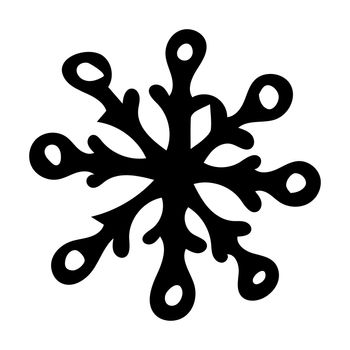 Hand drawn black and white doodle sketch snowflake. Illustration of snow for xmas, christmas and new year.