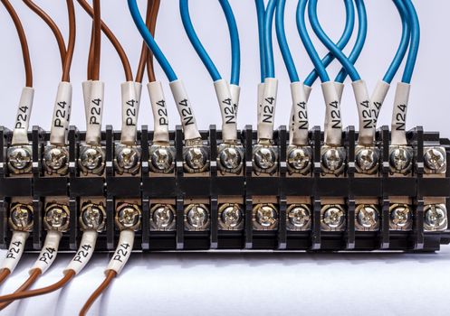 PLC's input wires used in industry.