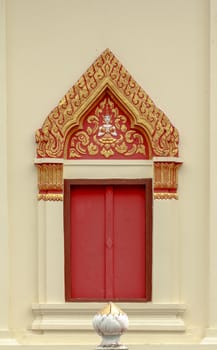 Thai style golden carving wooden window