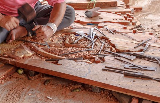 Carpenter and carve work and crafts handmade