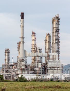 Oil refinery plant at twilight morning