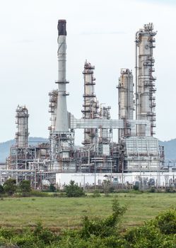 Oil refinery plant at twilight morning