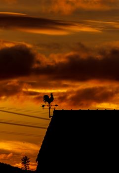 orange sky. sunset photo as background