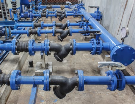 Pipe valve water connection on industry