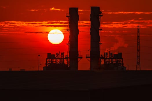 Power plants in the early morning