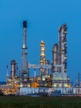 Oil refinery plant at twilight morning