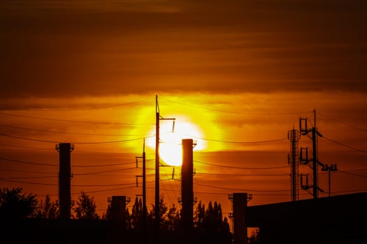 Power plants in the early morning