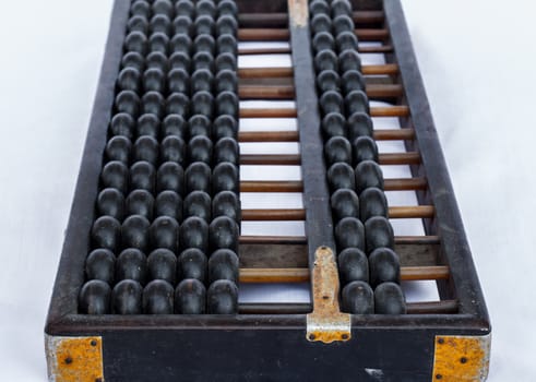 Wooden abacus white background