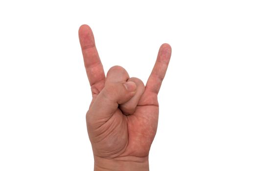 Hand gesture showing man's love for rock music and heavy metal