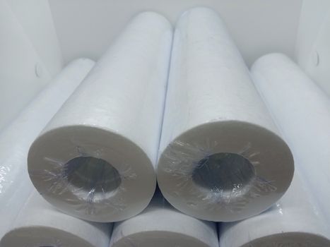 white colored cotton micron filter stock on shop