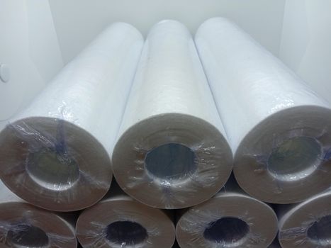 white colored cotton micron filter stock on shop