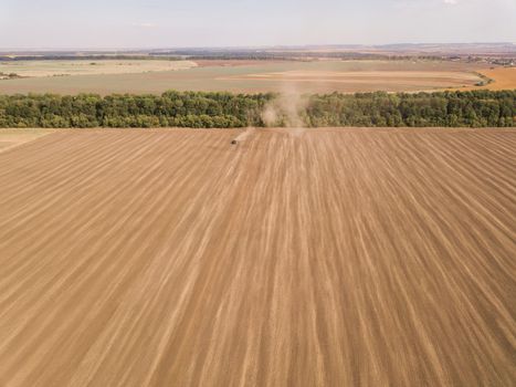 Harvesting in the field. Land cultivation.