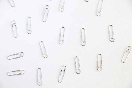 Paper clip on the white background