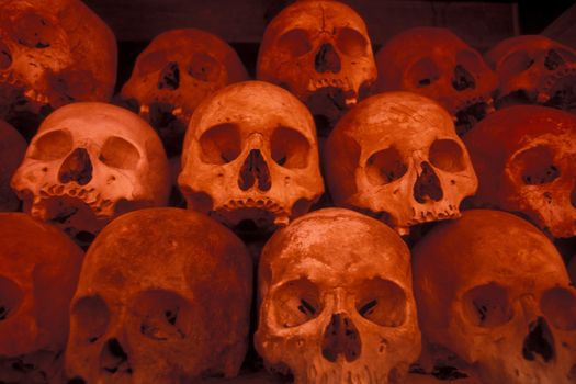 ONLY EDITORIAL AND FOR HISTORICAL STORYS USE ONLY- the museum of the killing fields of the red Khmer or khmer rouge outside the city of Phnom Penh of Cambodia.  Cambodia, Phnom Penh, February, 2001