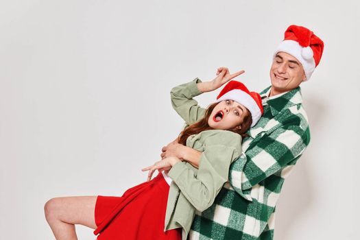 Man and woman holiday Friendship Christmas lifestyle. High quality photo