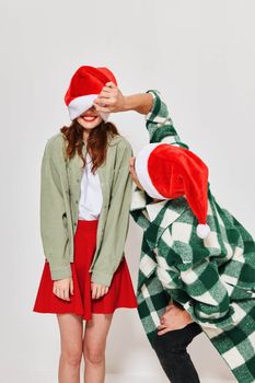 Man and woman festive mood fun friendship fashion . High quality photo