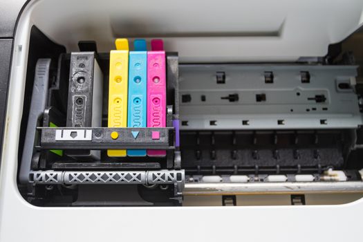 An ink cartridge or inkjet cartridge is a component of an inkjet printer that contains the ink four color