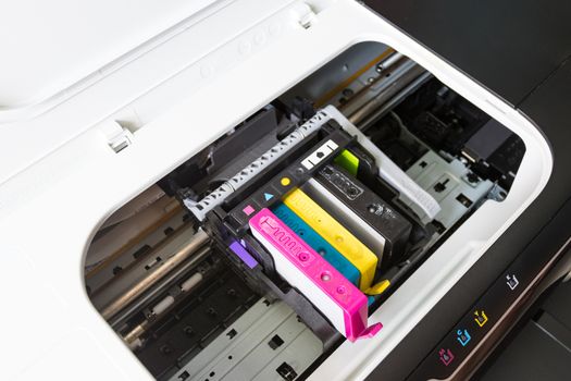 An ink cartridge or inkjet cartridge is a component of an inkjet printer that contains the ink four color