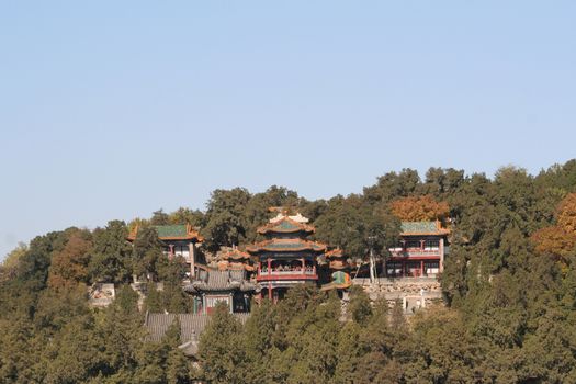 Beijing, China - November 1, 2016, Tower of the Fragrance of the Buddha (Foxiang Ge) in Summer Palace