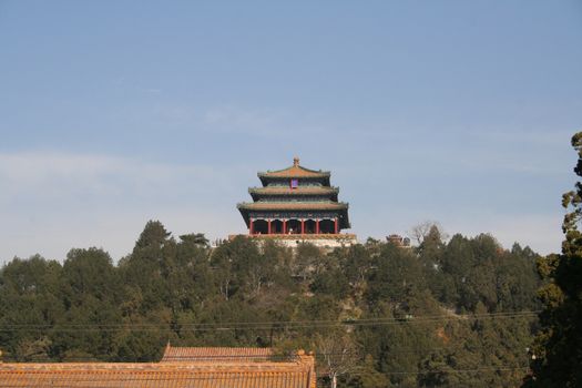 Beijing, China - November 1, 2016, Tower of the Fragrance of the Buddha (Foxiang Ge) in Summer Palace