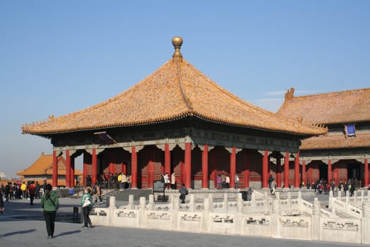 Beijing, China - November 1, 2016, Ancient royal palaces of the Forbidden City