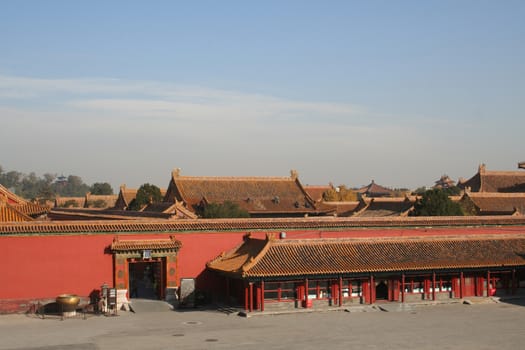 Beijing, China - November 1, 2016, Ancient royal palaces of the Forbidden City