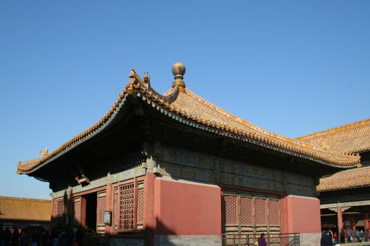 Beijing, China - November 1, 2016, Ancient royal palaces of the Forbidden City