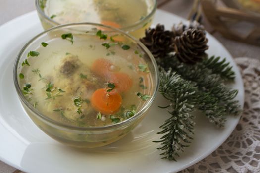 Fish and vegetables aspic galantine. Russian traditional cuisine