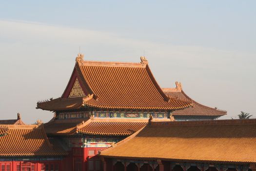 Beijing, China - November 1, 2016, Ancient royal palaces of the Forbidden City