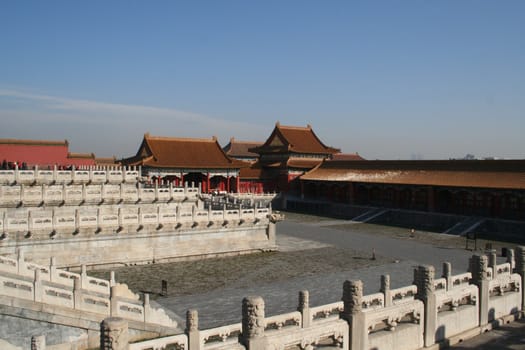 Beijing, China - November 1, 2016, Ancient royal palaces of the Forbidden City