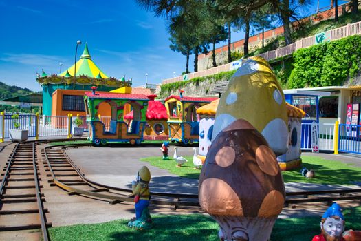San Sebastian, Spain, May 2012: Entertainment and amusement park on top of Monte Igueldo in San Sebastian