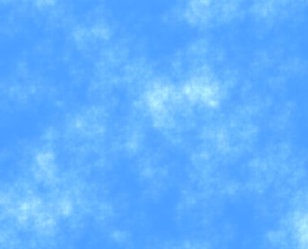 Full frame texture of white clouds on blue sky, abstract generated illustration.