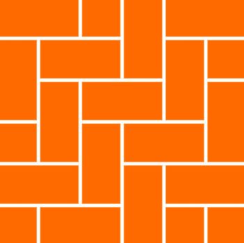 Simple orange brick wall tiles with white joints seamless texture illustration.