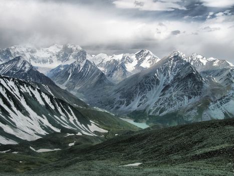 Altai Mountains, beautiful landscape of high altai mountains.