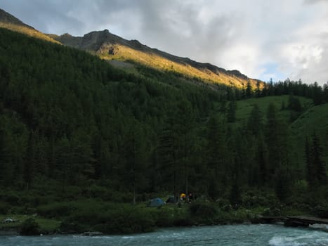 Nature is altai. Mountain landscape, forests and reservoirs of the altai.
