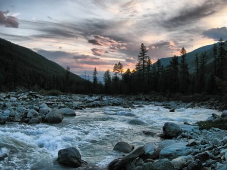 Nature is altai. Mountain landscape, forests and reservoirs of the altai.