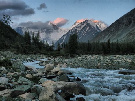 Nature is altai. Mountain landscape, forests and reservoirs of the altai.